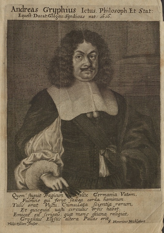 Andreas Gryphius, Stich von Philipp Kilian nach einem anonymen Ölgemälde